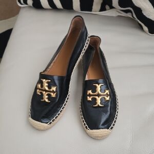 NEW Tory Burch Black and Gold Espadrilles